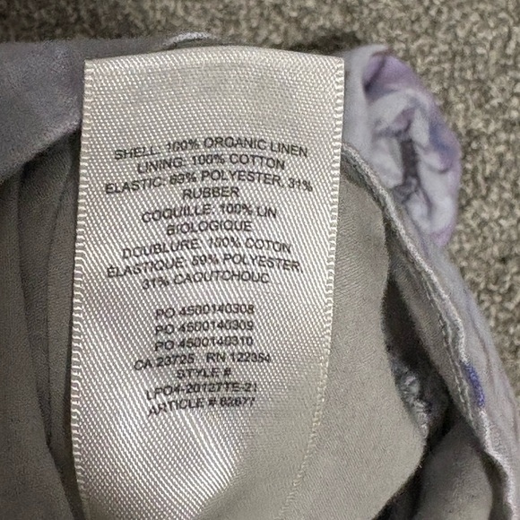 Aritzia Wilfred Linen Crop‎ Smocked Purple Puff-sleeve Top Women's Size XXS - Picture 9 of 14